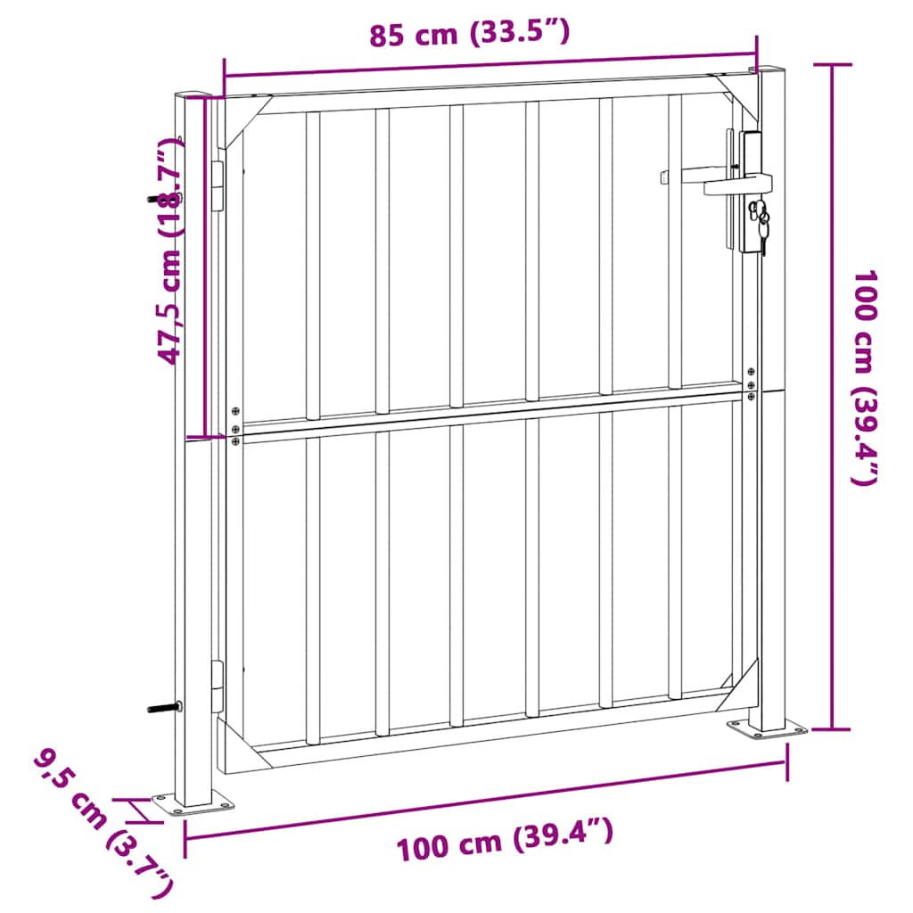 Poort 100X100 Cm Roestvrij Staal