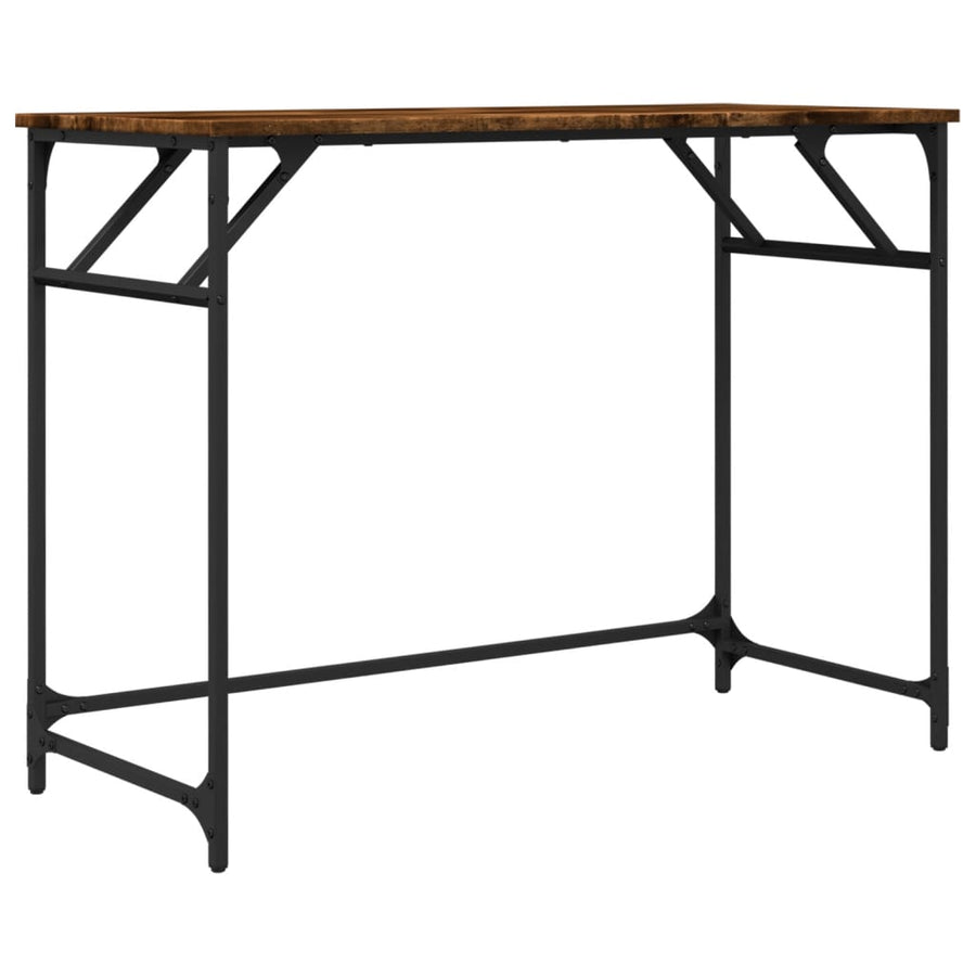 Bureau 100X45X76 Cm Hout En Gepoedercoat Staal Gerookt eiken