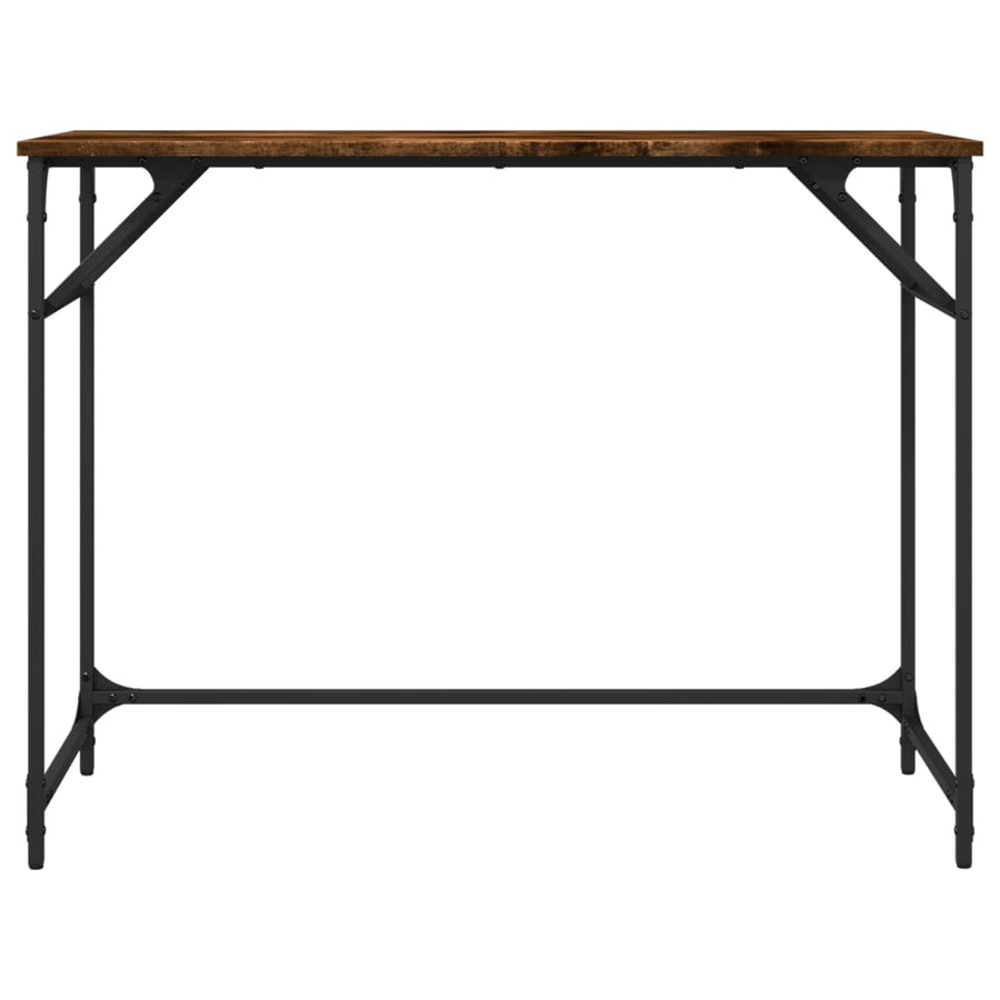 Bureau 100X45X76 Cm Hout En Gepoedercoat Staal Gerookt eiken