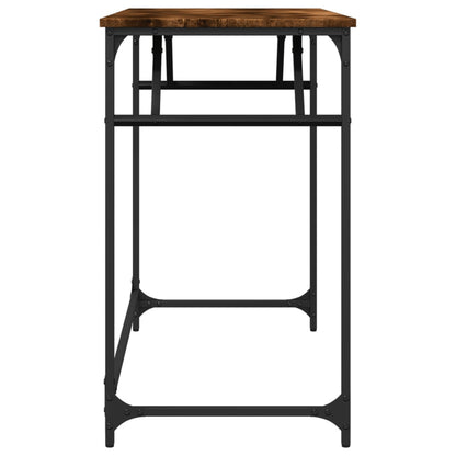 Bureau 100X45X76 Cm Hout En Gepoedercoat Staal Gerookt eiken