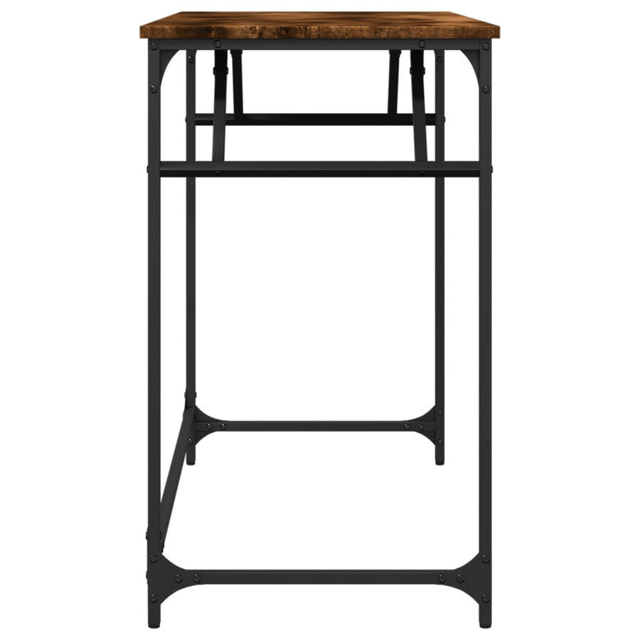 Bureau 100X45X76 Cm Hout En Gepoedercoat Staal Gerookt eiken