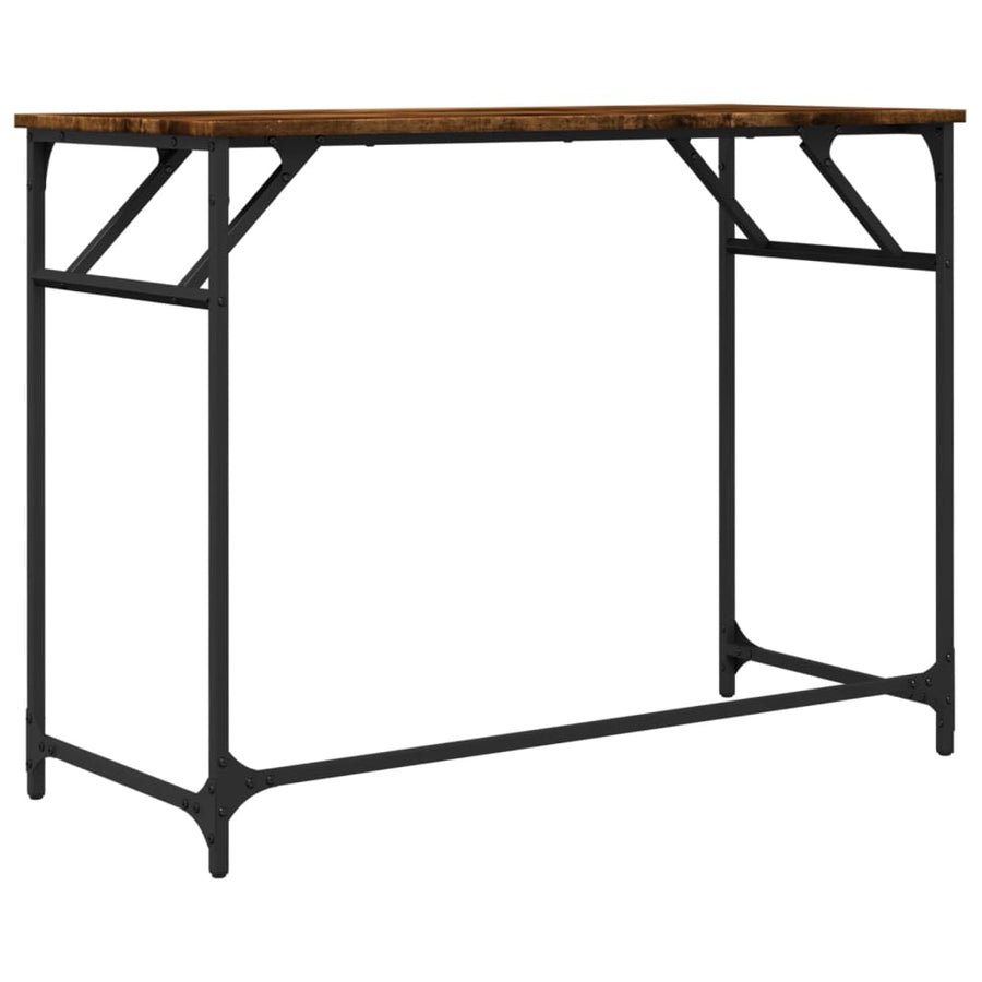 Bureau 100X45X76 Cm Hout En Gepoedercoat Staal Gerookt eiken