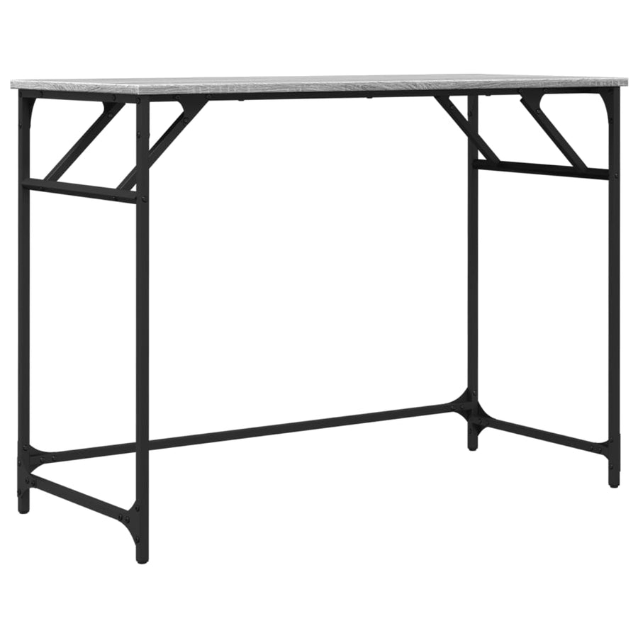 Bureau 100X45X76 Cm Hout En Gepoedercoat Staal Grijs sonoma