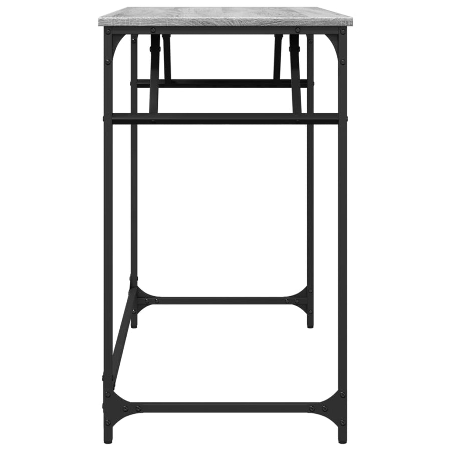 Bureau 100X45X76 Cm Hout En Gepoedercoat Staal Grijs sonoma