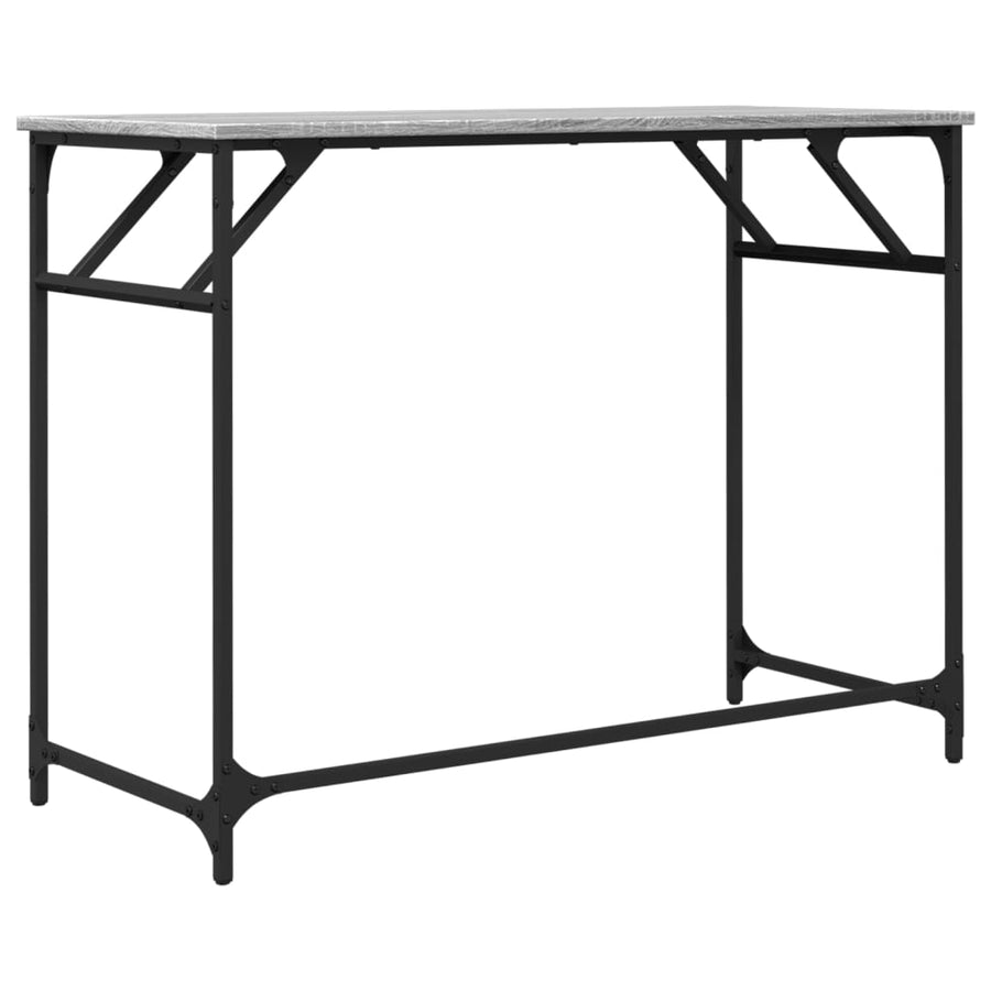 Bureau 100X45X76 Cm Hout En Gepoedercoat Staal Grijs sonoma