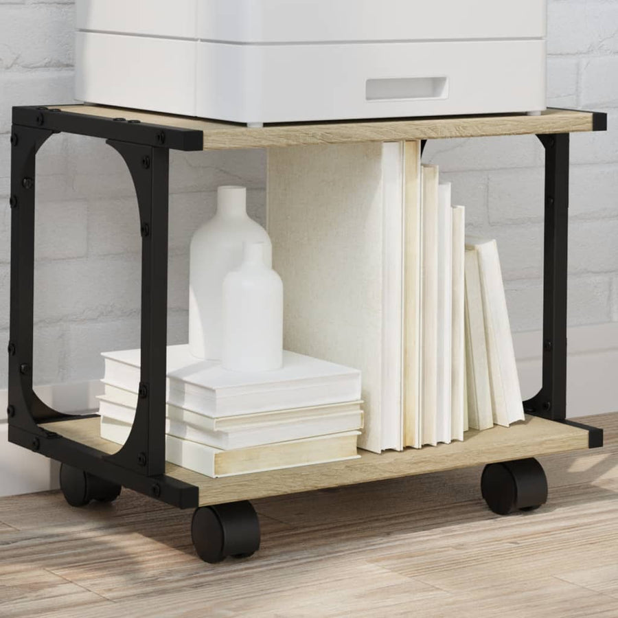 Printerkastje 2-Laags 41X28X33,5 Cm Hout Sonoma eiken