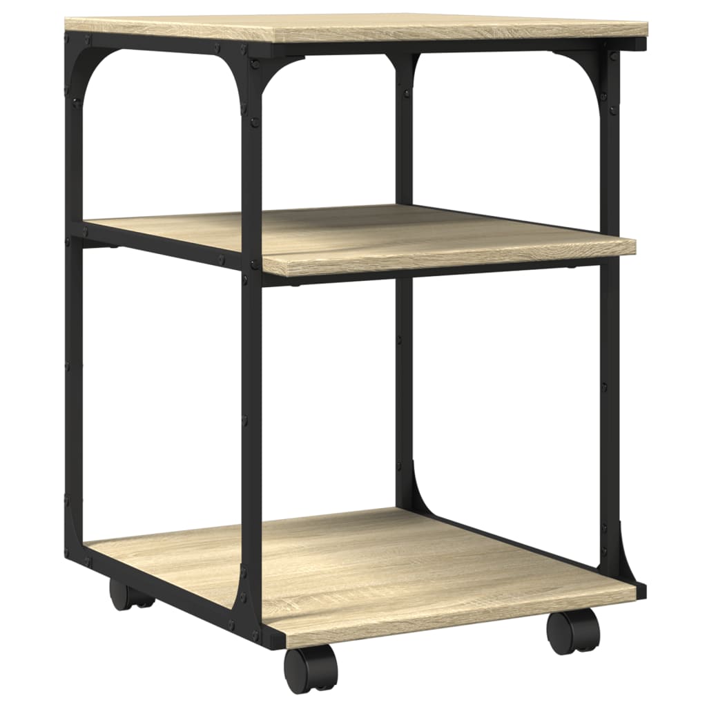 Printerkastje 3-Laags 43X48X64 Cm Bewerkt Hout Sonoma eiken
