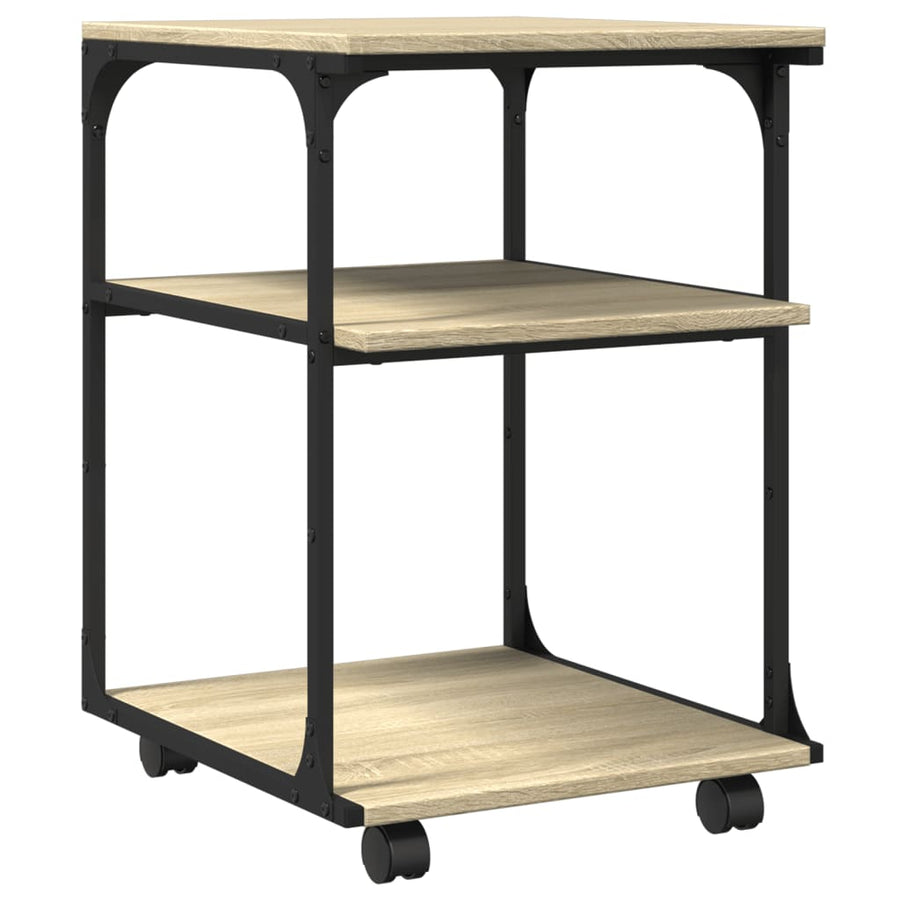 Printerkastje 3-Laags 43X48X64 Cm Bewerkt Hout Sonoma eiken