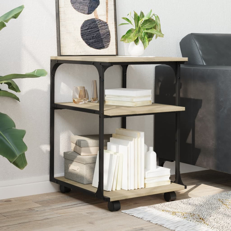Printerkastje 3-Laags 43X48X64 Cm Bewerkt Hout Sonoma eiken