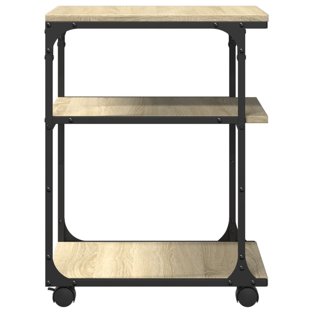 Printerkastje 3-Laags 43X48X64 Cm Bewerkt Hout Sonoma eiken