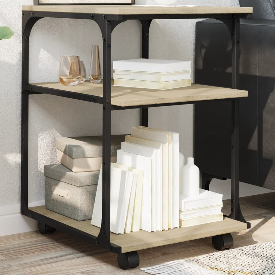 Printerkastje 3-Laags 43X48X64 Cm Bewerkt Hout Sonoma eiken