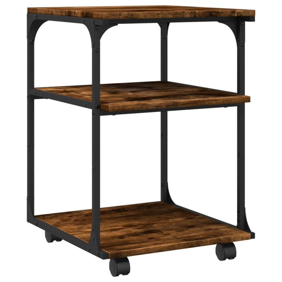 Printerkastje 3-Laags 43X48X64 Cm Bewerkt Hout Gerookt Eiken