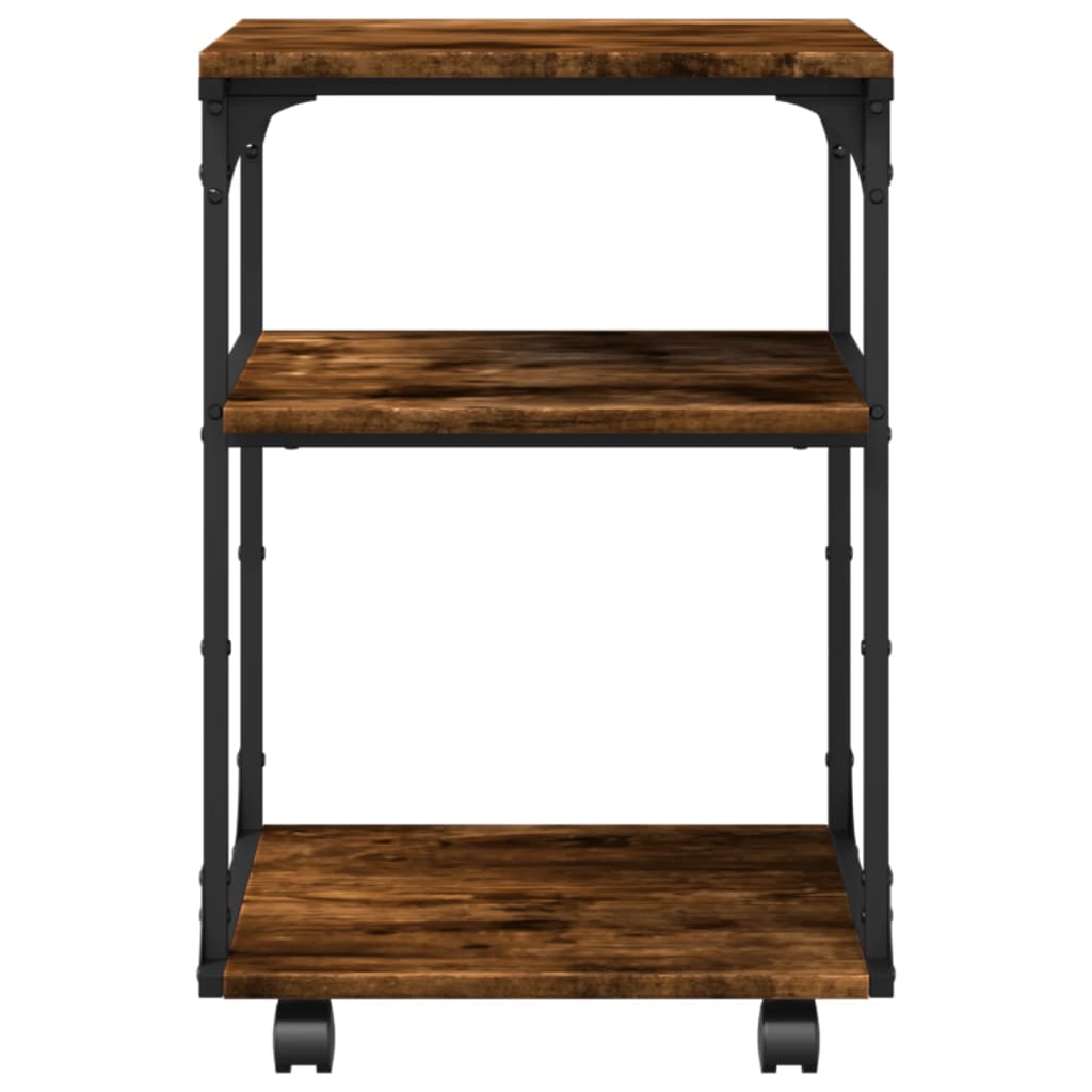 Printerkastje 3-Laags 43X48X64 Cm Bewerkt Hout Gerookt Eiken