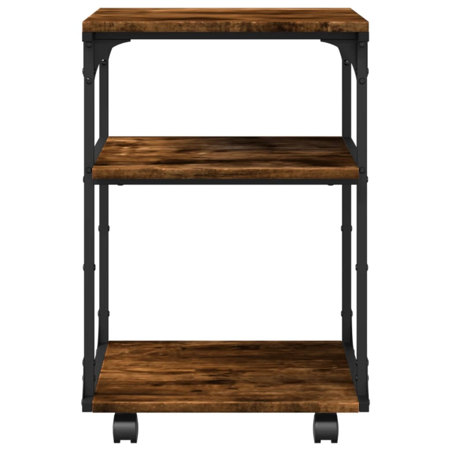 Printerkastje 3-Laags 43X48X64 Cm Bewerkt Hout Gerookt Eiken