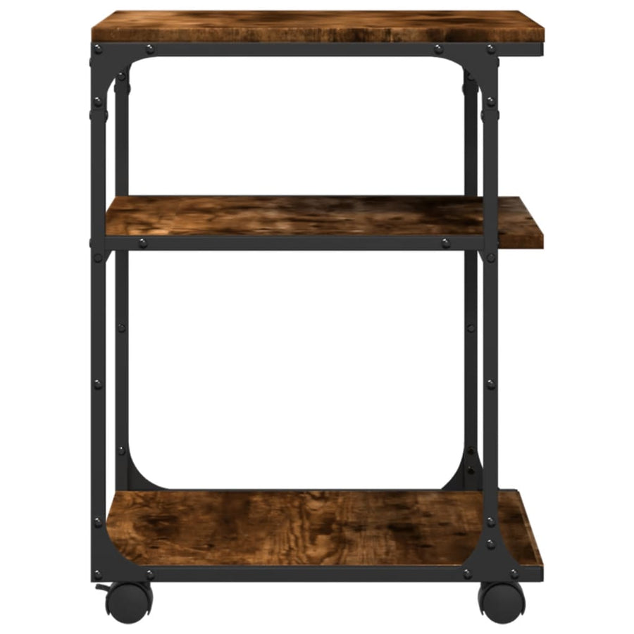 Printerkastje 3-Laags 43X48X64 Cm Bewerkt Hout Gerookt Eiken
