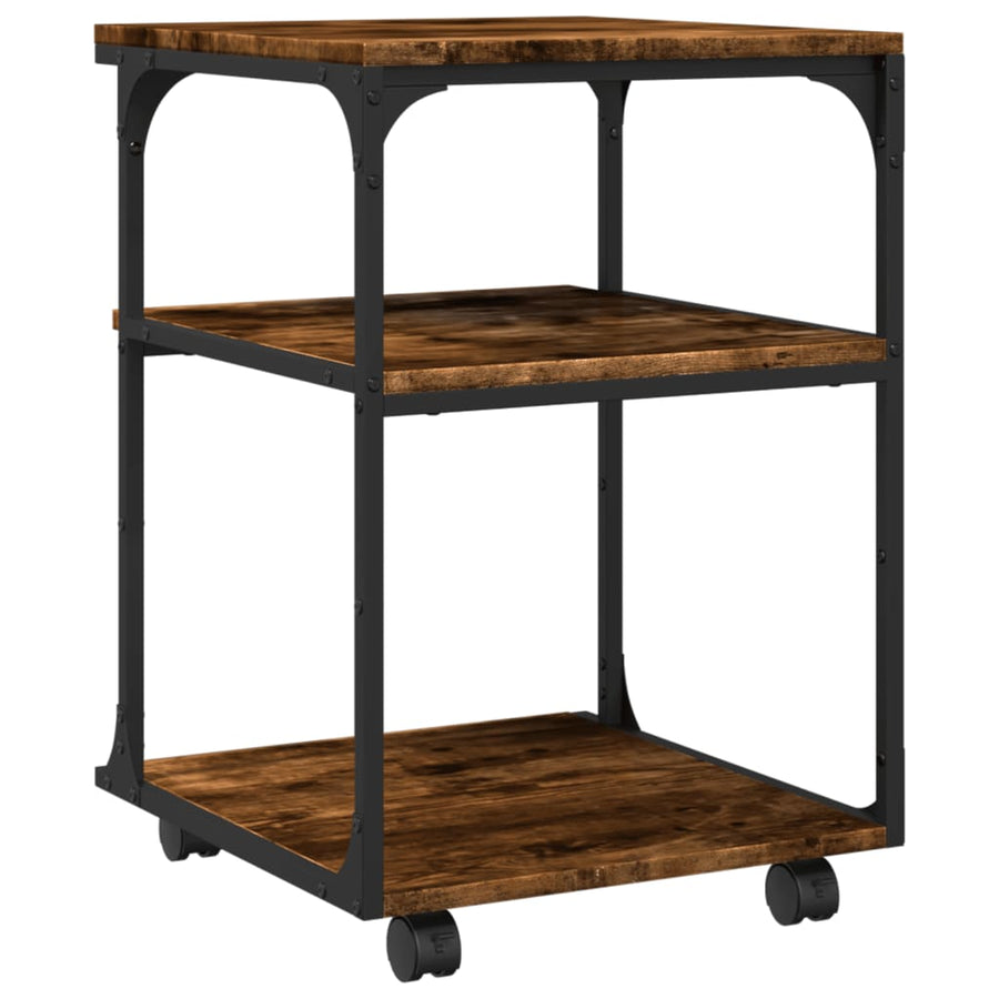 Printerkastje 3-Laags 43X48X64 Cm Bewerkt Hout Gerookt Eiken