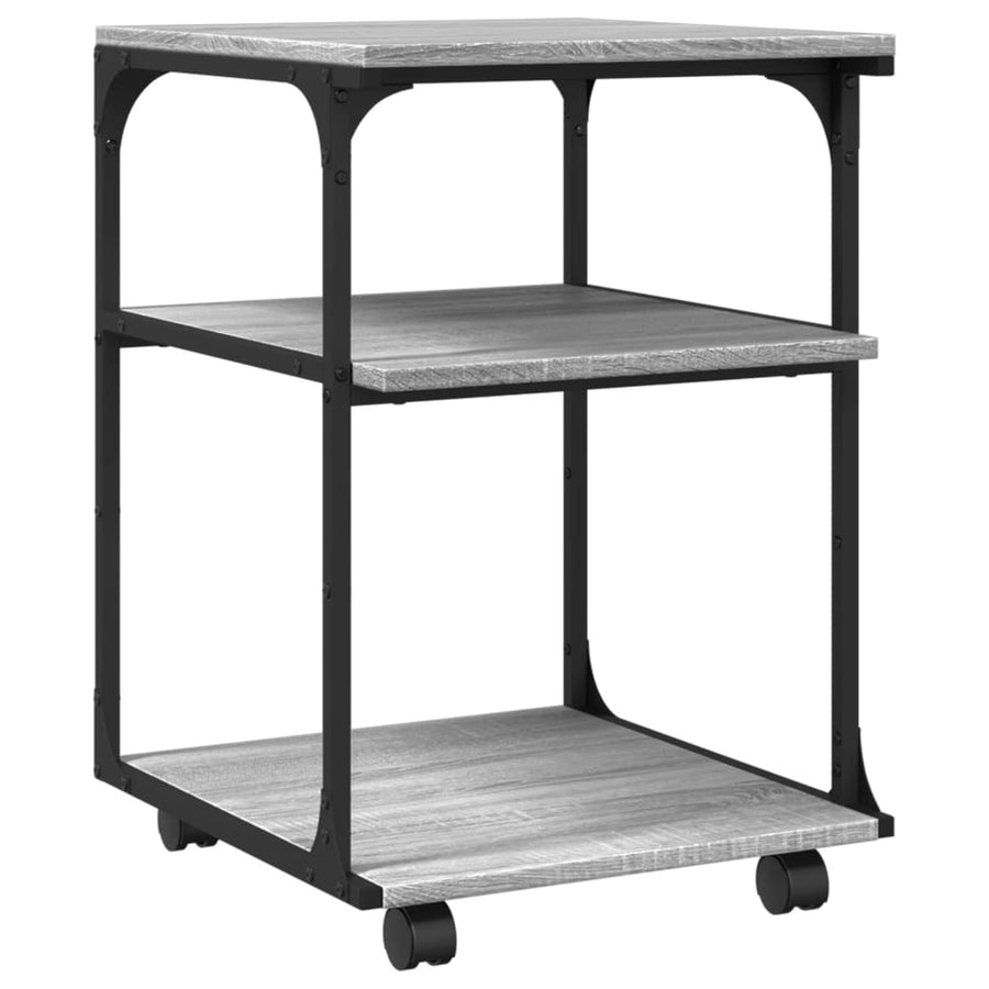 Printerkastje 3-Laags 43X48X64 Cm Bewerkt Hout Grijs Sonoma
