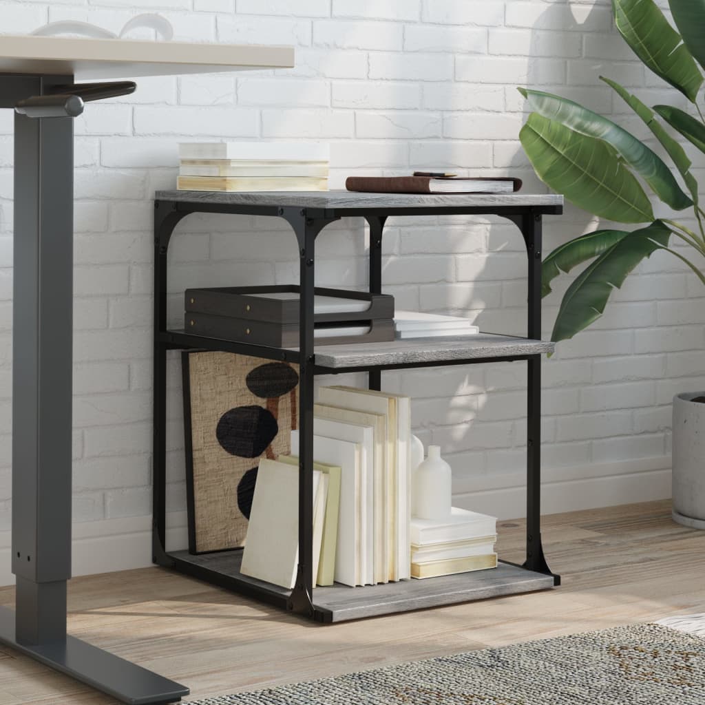Printerkastje 3-Laags 43X48X64 Cm Bewerkt Hout Grijs Sonoma