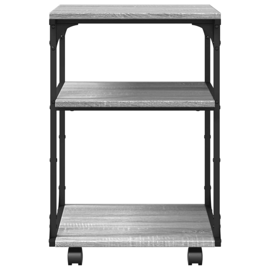 Printerkastje 3-Laags 43X48X64 Cm Bewerkt Hout Grijs Sonoma