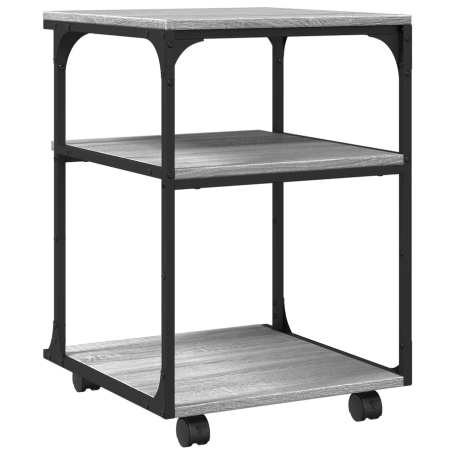 Printerkastje 3-Laags 43X48X64 Cm Bewerkt Hout Grijs Sonoma