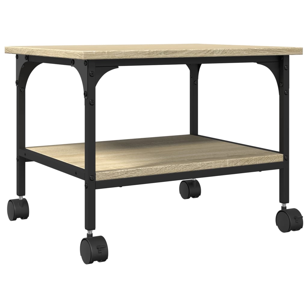 Printerkastje 2-laags 50x40x38 cm bewerkt hout sonoma eiken