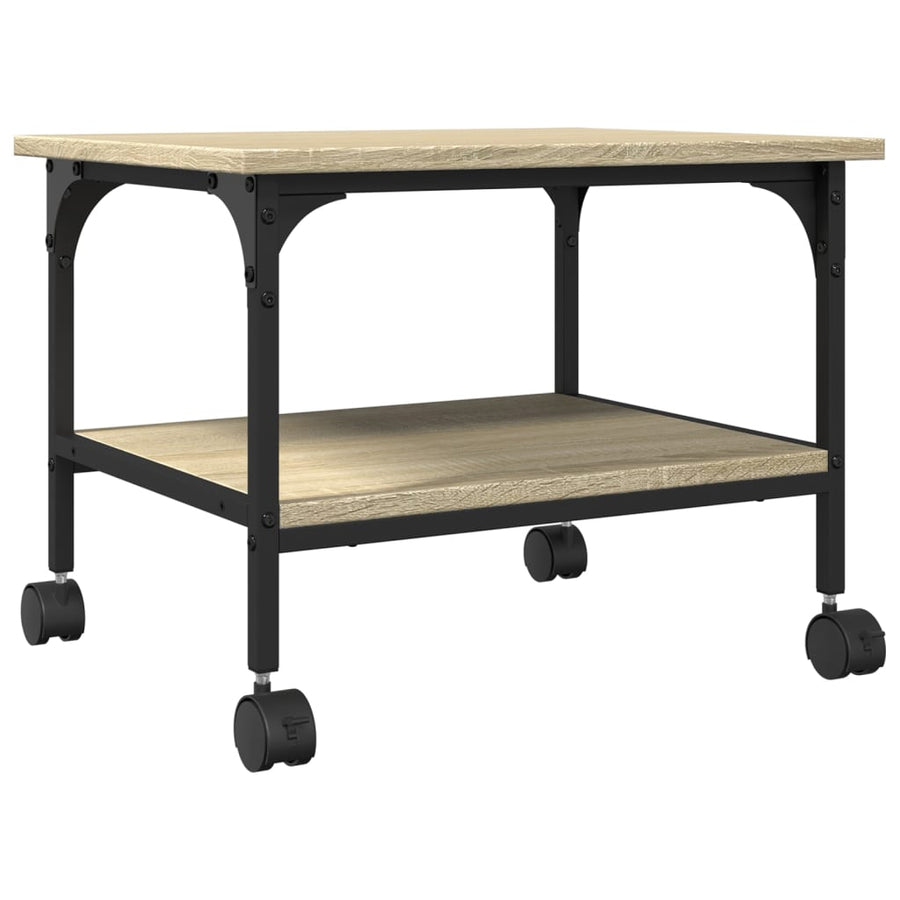Printerkastje 2-laags 50x40x38 cm bewerkt hout sonoma eiken