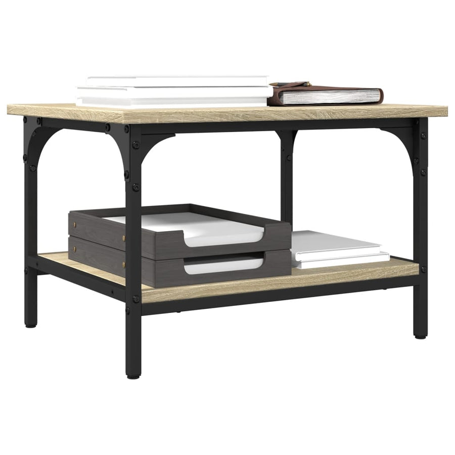 Printerkastje 2-laags 50x40x38 cm bewerkt hout sonoma eiken