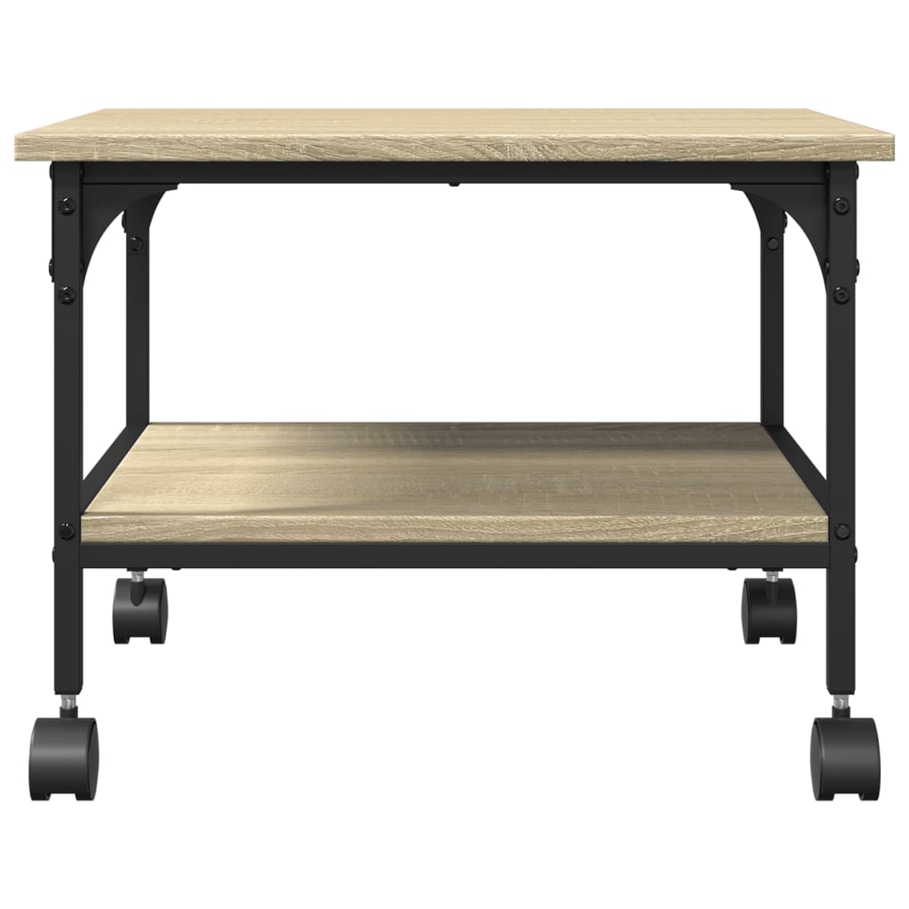 Printerkastje 2-laags 50x40x38 cm bewerkt hout sonoma eiken