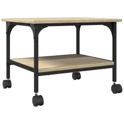 Printerkastje 2-laags 50x40x38 cm bewerkt hout sonoma eiken