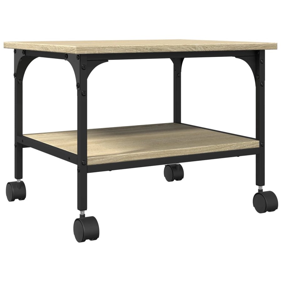 Printerkastje 2-laags 50x40x38 cm bewerkt hout sonoma eiken