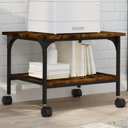 2-tier Printer Cabinet 50x40x38 cm Treated Wood Smoked Oak