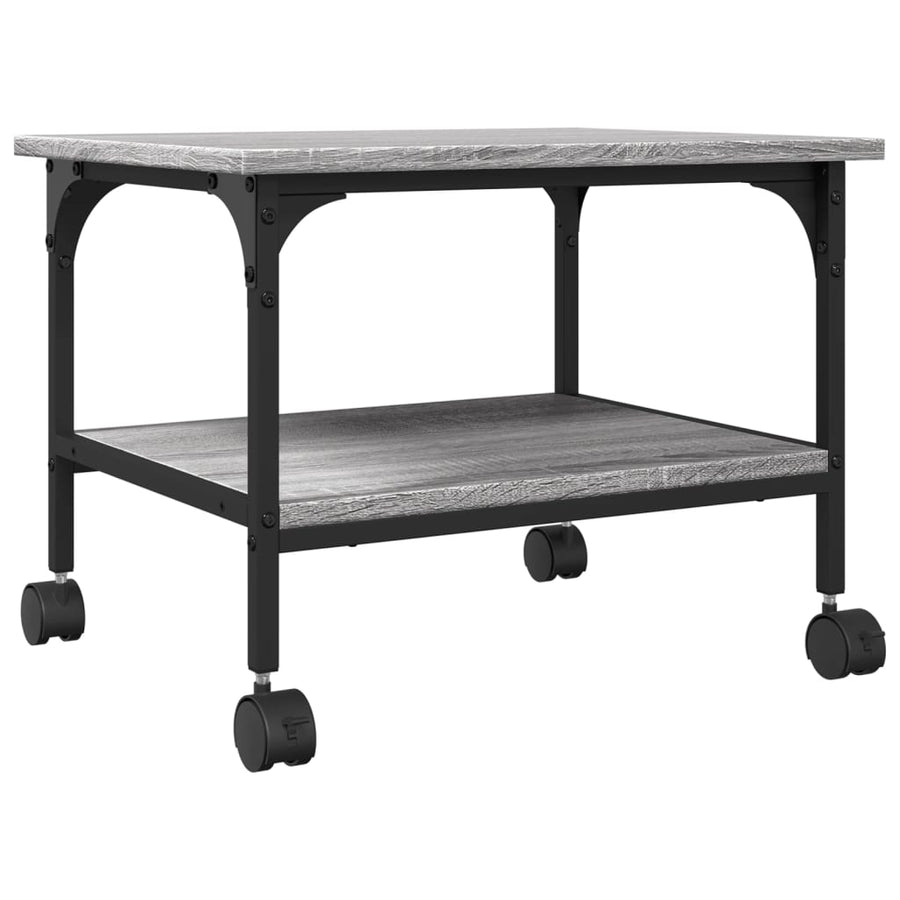 Printerkastje 2-Laags 50X40X38 Cm Bewerkt Hout Grijs Sonoma