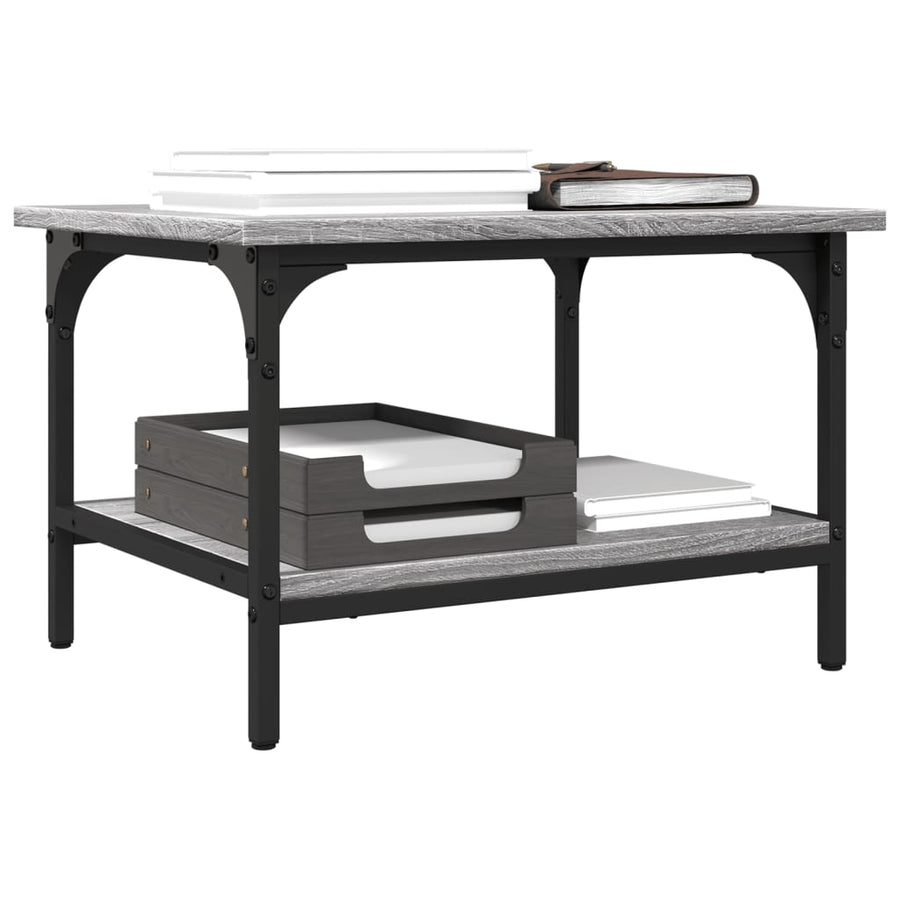 Printerkastje 2-Laags 50X40X38 Cm Bewerkt Hout Grijs Sonoma