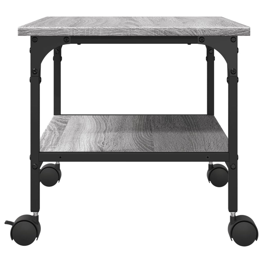 Printerkastje 2-Laags 50X40X38 Cm Bewerkt Hout Grijs Sonoma