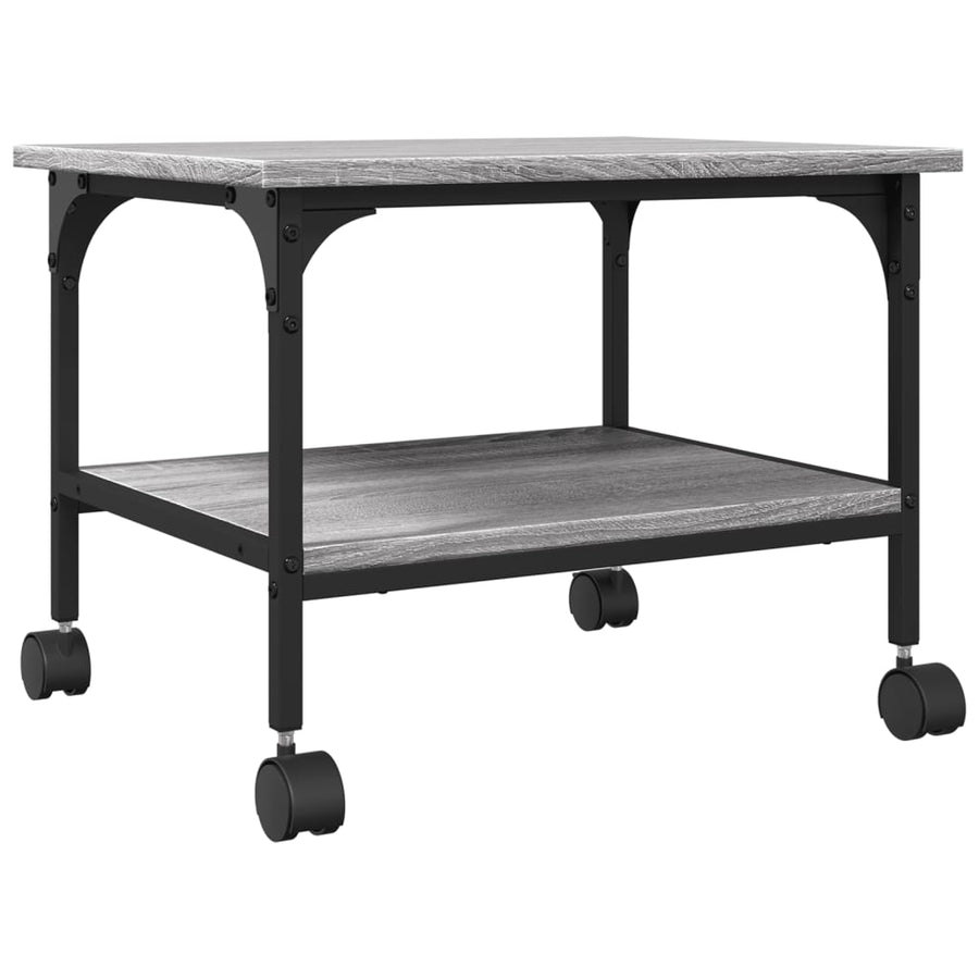 Printerkastje 2-Laags 50X40X38 Cm Bewerkt Hout Grijs Sonoma
