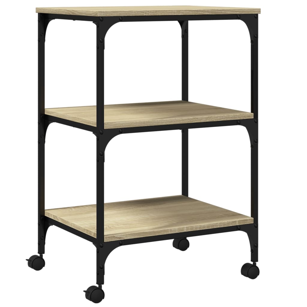 Printerkastje 3-Laags 50X41X75 Cm Bewerkt Hout Sonoma Eiken