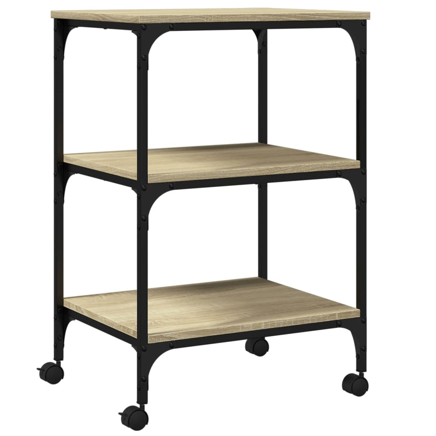 Printerkastje 3-Laags 50X41X75 Cm Bewerkt Hout Sonoma Eiken