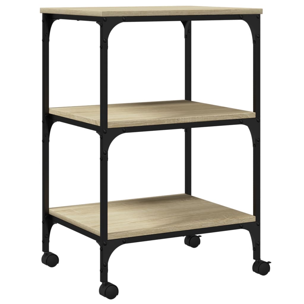 Printerkastje 3-Laags 50X41X75 Cm Bewerkt Hout Sonoma Eiken