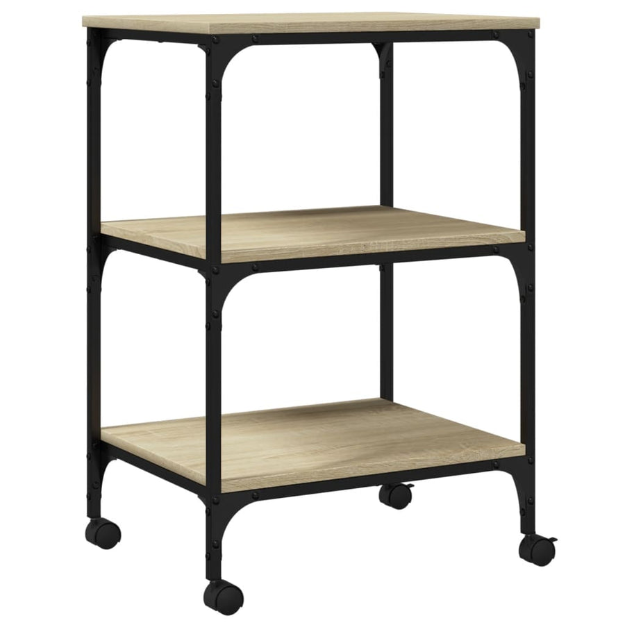 Printerkastje 3-Laags 50X41X75 Cm Bewerkt Hout Sonoma Eiken