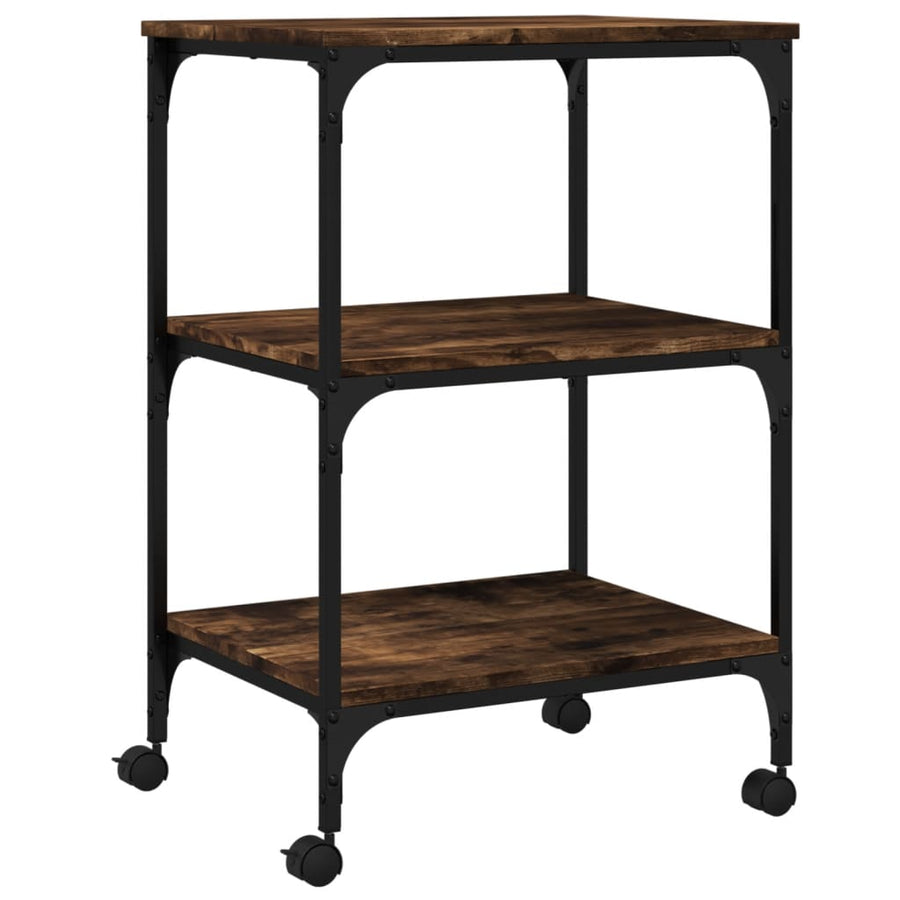 Printerkastje 3-Laags 50X41X75 Cm Bewerkt Hout Gerookt Eiken