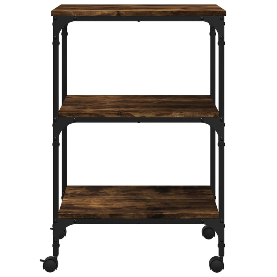 Printerkastje 3-Laags 50X41X75 Cm Bewerkt Hout Gerookt Eiken