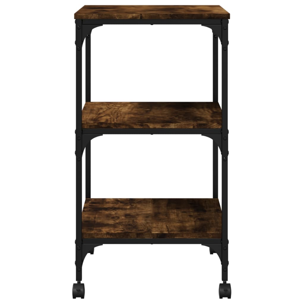 Printerkastje 3-Laags 50X41X75 Cm Bewerkt Hout Gerookt Eiken