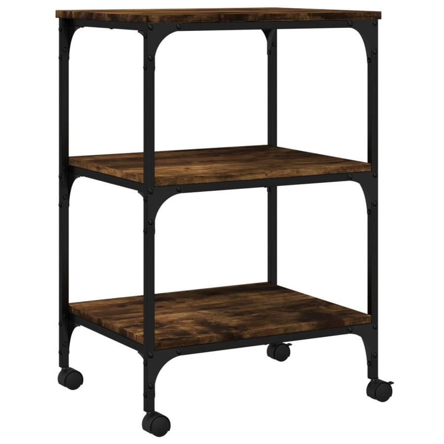 Printerkastje 3-Laags 50X41X75 Cm Bewerkt Hout Gerookt Eiken