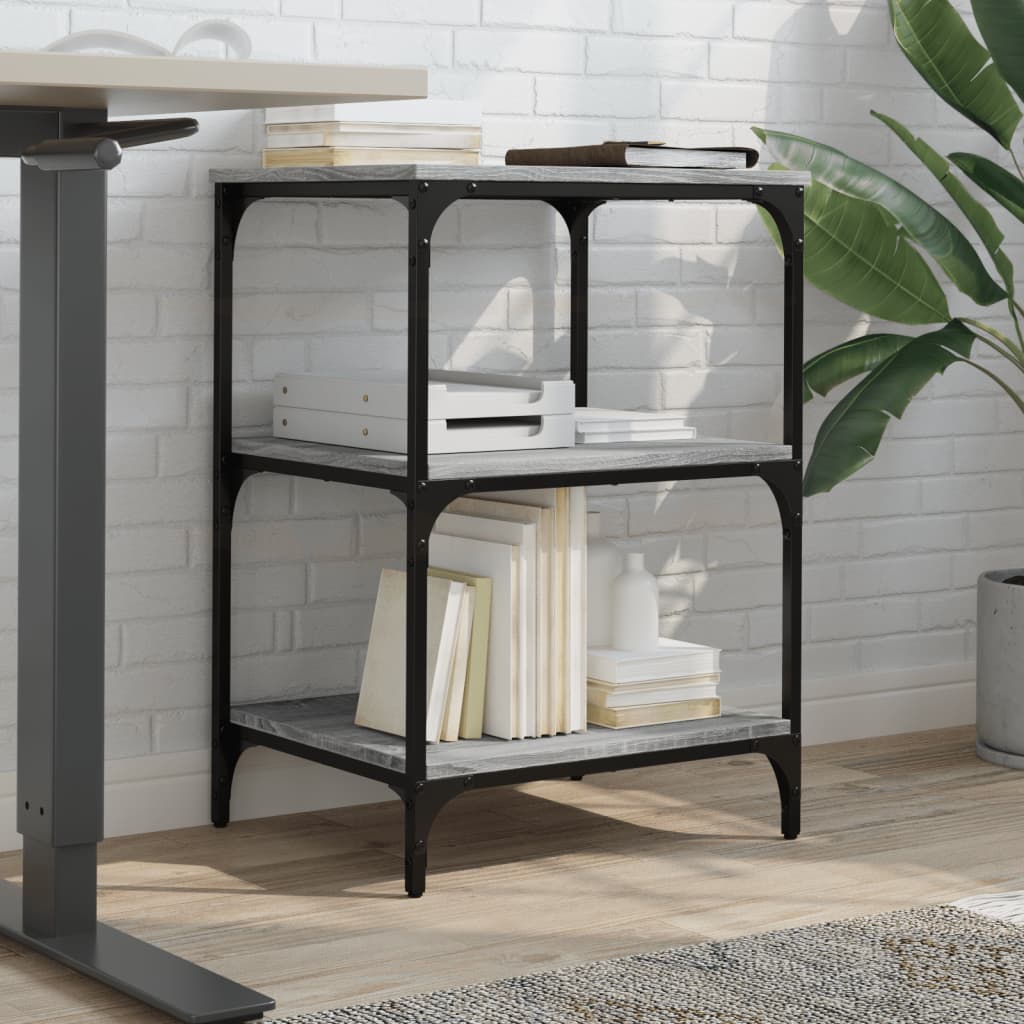 Printerkastje 3-Laags 50X41X75 Cm Bewerkt Hout Grijs Sonoma