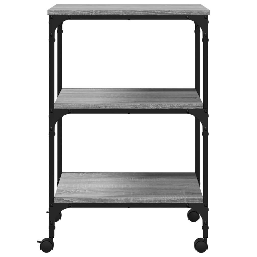 Printerkastje 3-Laags 50X41X75 Cm Bewerkt Hout Grijs Sonoma
