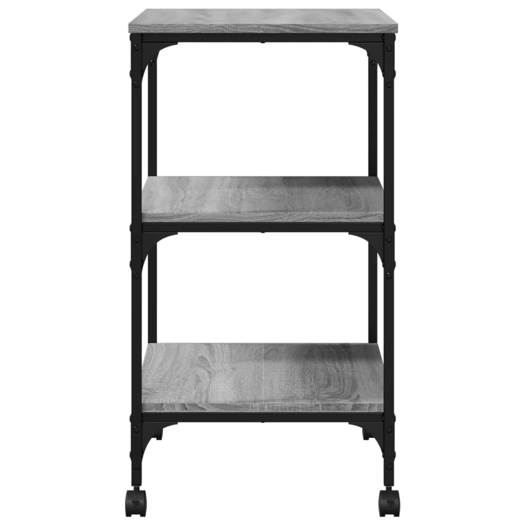 Printerkastje 3-Laags 50X41X75 Cm Bewerkt Hout Grijs Sonoma