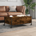 Salontafel 91x55x34 cm bewerkt hout gerookt eiken