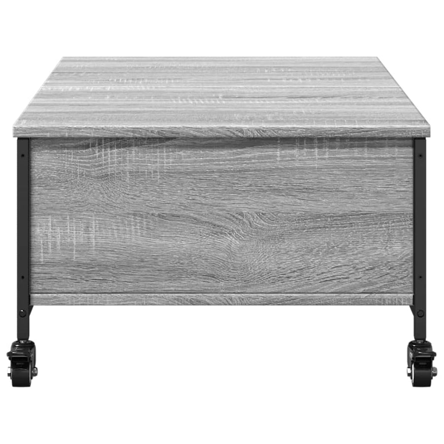 Salontafel Met Wielen 91X55X34 Cm Bewerkt Hout Grijs Sonoma