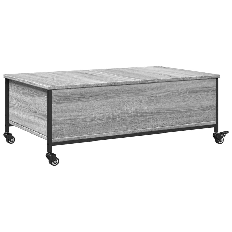 Salontafel Met Wielen 91X55X34 Cm Bewerkt Hout Grijs Sonoma