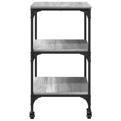 Keukentrolley 60X41X76 Bewerkt Hout Grijs Sonoma Eikenkleurig